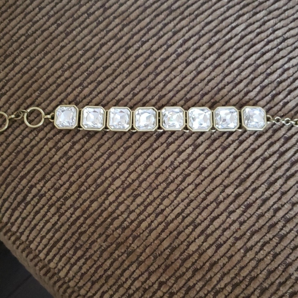 Retro Glam Square-Cut Crystal Bracelet